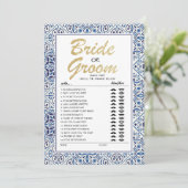 花婿または花嫁のゲーム 完全に編集可能なカード 招待状 (スタンド正面)