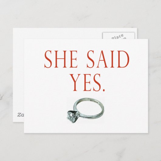 花婿エンゲージメントギフトとTシャツ 案内ポストカード (正面/裏面)