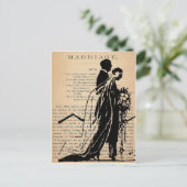 花婿シルエットによる結婚詩 ポストカード (スタンド正面)