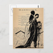 花婿シルエットによる結婚詩 ポストカード (正面/裏面)