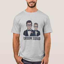 花婿チーム - カートゥーン花婿Tシャツ Tシャツ