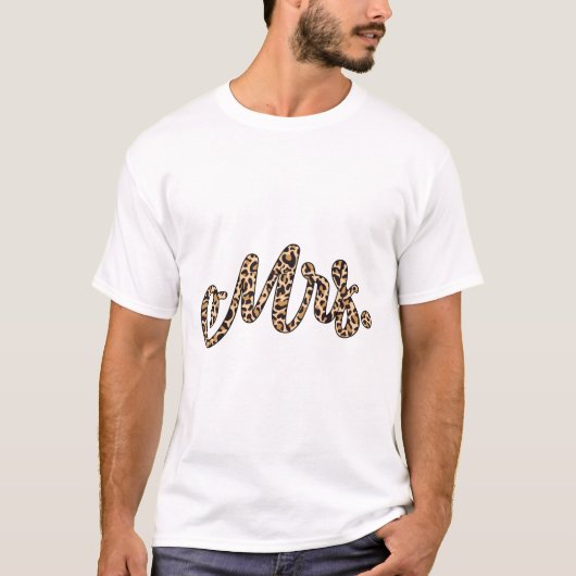 花婿ミセス・ヒョウ結婚・プリントのCou Tシャツ (正面)