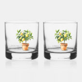 花婿介添人とグロムメンズレモンテーマウェディングパーティー ウイスキーグラス (正面)