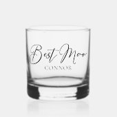 花婿介添人のカスタマイズモダンバチュラーパーティ ウイスキーグラス (正面)