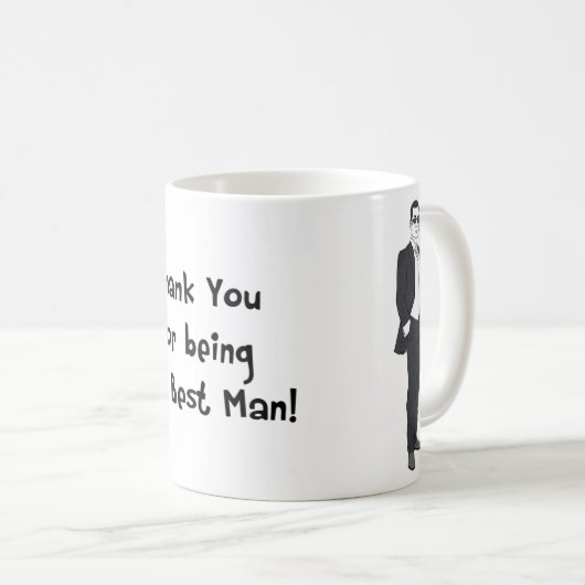 花婿介添人のギフトのマグ コーヒーマグカップ (正面右)