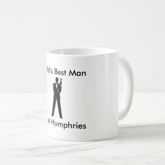 花婿介添人のギフトのマグ コーヒーマグカップ (正面右)