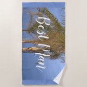 花婿介添人のヤシの木のビーチタオル ビーチタオル (正面)