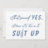 花婿介添人の時間をスクリプトの提おもしろい案に合わせる 招待状 (正面)