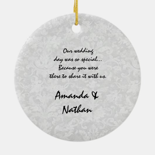 花婿介添人の結婚式の引き出物の名前をカスタムするのタキシード セラミックオーナメント (裏面)