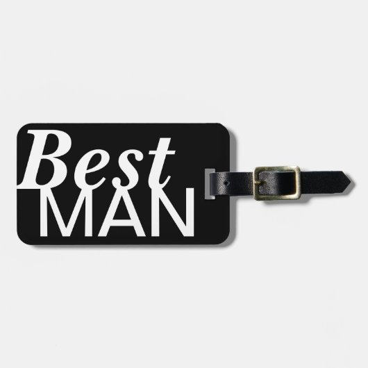 花婿介添人の黒及び白 ラゲッジタグ (正面横)
