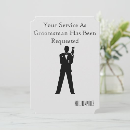 花婿介添人またはグロムスマン招待状 招待状 (スタンド正面)