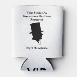 花婿介添人またはグロムスマン招待状 缶クーラー