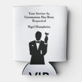 花婿介添人またはグロムスマン招待状 缶クーラー (正面)