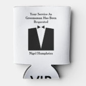 花婿介添人またはグロムスマン招待状 缶クーラー (正面)