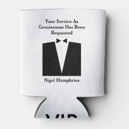 花婿介添人またはグロムスマン招待状 缶クーラー