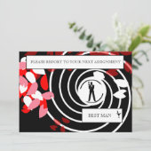 花婿介添人またはGroomsman招待状カード 招待状 (スタンド正面)