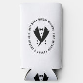 花婿介添人エレガントツキシド結婚ズ スリム缶クーラー (正面)