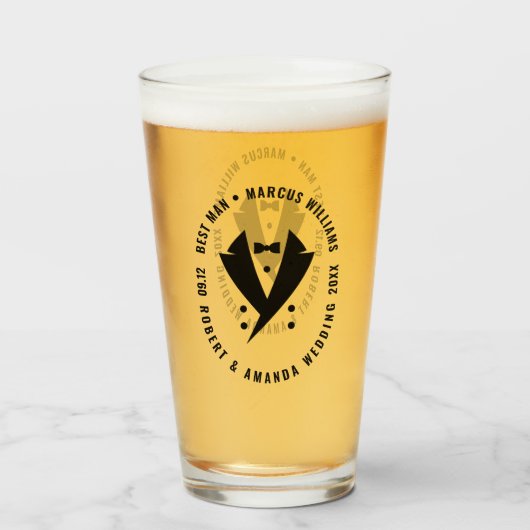花婿介添人エレガントツキシド結婚ズ タンブラーグラス (ドリンク正面)