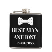 花婿介添人エレガントブラックモダンギフト結婚ズ フラスク (正面)