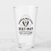 花婿介添人エレガントブラックTuxedo結婚の贈り物 タンブラーグラス (裏面)