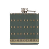 花婿介添人オールド金ゴールド&ティール（緑がかった色）グレーゴールデンベール結婚ズ フラスク (裏面)