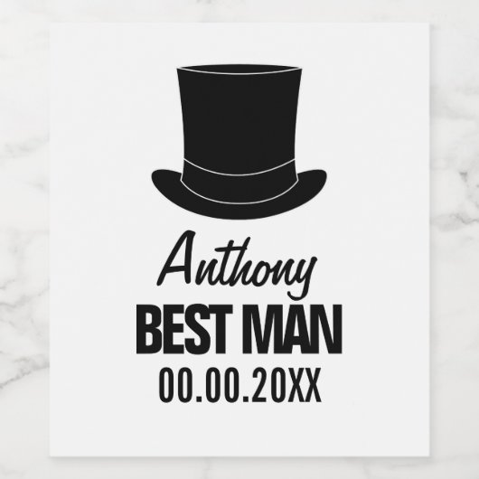 花婿介添人カスタムワインラベル(結婚式の引き出物) ワインラベル (シングルラベル)