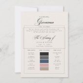 花婿介添人カラーパレット情報提案フォトカード 招待状 (裏面)