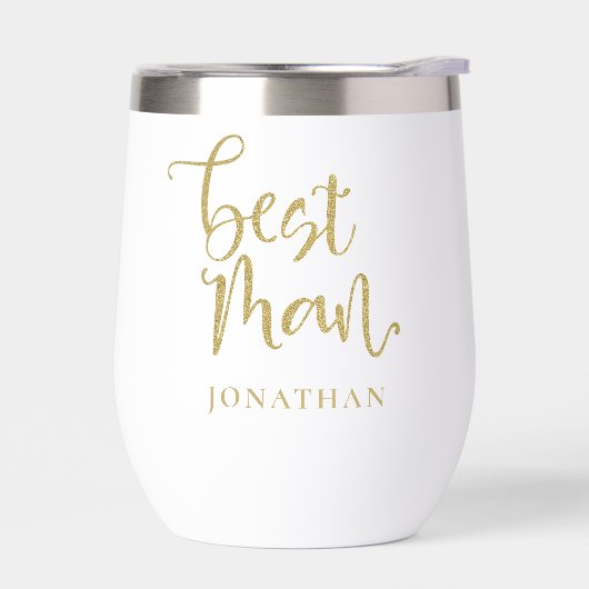 花婿介添人ギフト名金ゴールドフェイクグリッタースクリプト (左面)