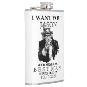 花婿介添人グルームスマン·プロポーズアンクル·サム·アイ·ワン·ユー フラスク (右)