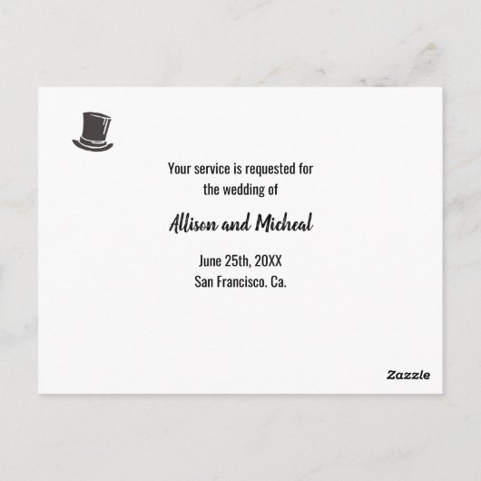 花婿介添人グロムスマおもしろいーエレガント案 ポストカード (裏面)