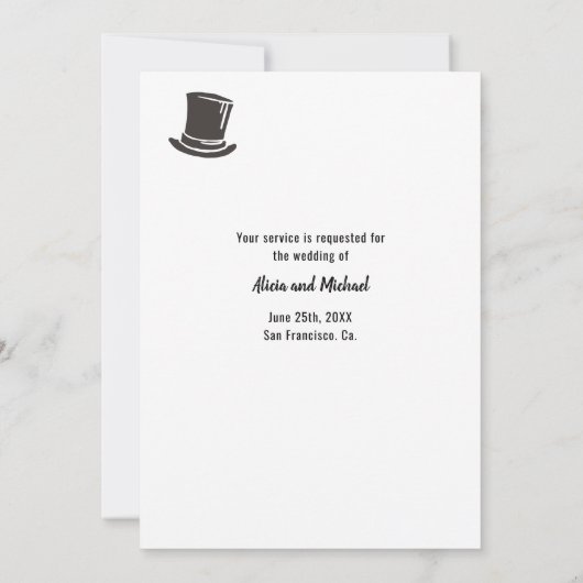 花婿介添人グロムスマおもしろいーエレガント案 招待状 (裏面)