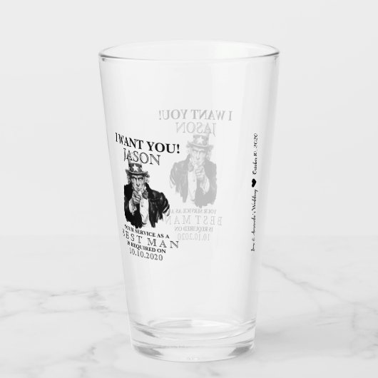 花婿介添人グロムスマン提案叔父サム私はあなたがほしい タンブラーグラス (裏面)