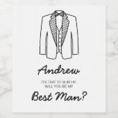 花婿介添人グロムスマンSuet Upウェディングパーティ頼ズ ワインラベル (シングルラベル)