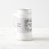 花婿介添人シンプルミニマリストシールドありがとう ビールジョッキ (正面左)