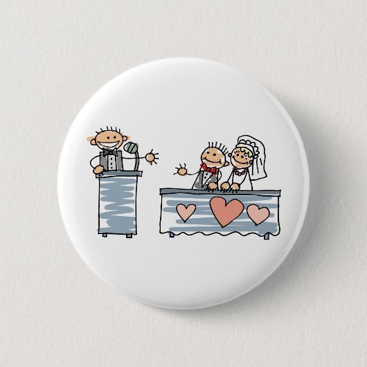 花婿介添人スピーチ花婿介添人トースト結婚披露宴 缶バッジ (正面)