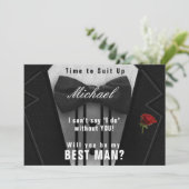 花婿介添人タキシード招待状スートアップ 招待状 (スタンド正面)