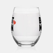 花婿介添人ハート茎なしワイングラス ステムなしワイングラス (左)