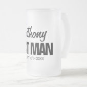 花婿介添人パーソナライズされたすりガラスのビアマグの贈り物 フロストグラスビールジョッキ (正面右)