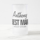 花婿介添人パーソナライズされたすりガラスのビアマグの贈り物 フロストグラスビールジョッキ (中央)