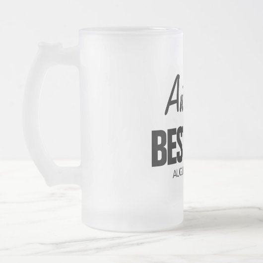 花婿介添人パーソナライズされたすりガラスのビアマグの贈り物 フロストグラスビールジョッキ (左)