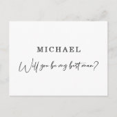 花婿介添人パーソナライズされたカード ポストカード (正面)