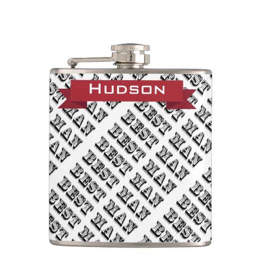 花婿介添人パーソナライズされたフラスコ フラスク (正面)