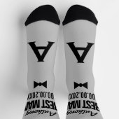 花婿介添人パーソナライズされた結婚式の引き出物ソックス ソックス (上部)