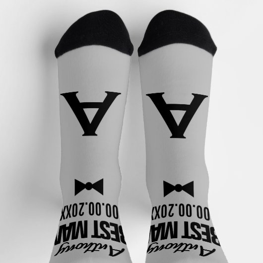 花婿介添人パーソナライズされた結婚式の引き出物ソックス ソックス (上部)