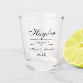 花婿介添人パーソナライズされた ショットグラス (正面)