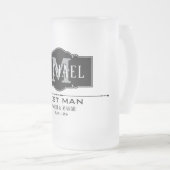 花婿介添人パーソナライズされた フロストグラスビールジョッキ (正面右)