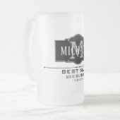 花婿介添人パーソナライズされた フロストグラスビールジョッキ (正面左)