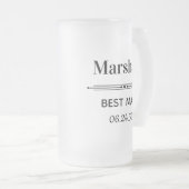 花婿介添人パーソナライズされた フロストグラスビールジョッキ (正面右)