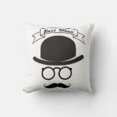 花婿介添人ヒップスターグラスハットハンドルバームスッシュ クッション (正面)