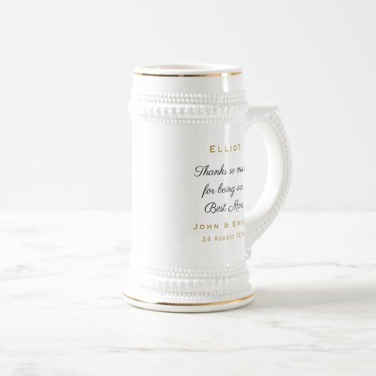 花婿介添人ブラックスク結婚リプト感謝していのメッセージ名 ビールジョッキ (正面右)
